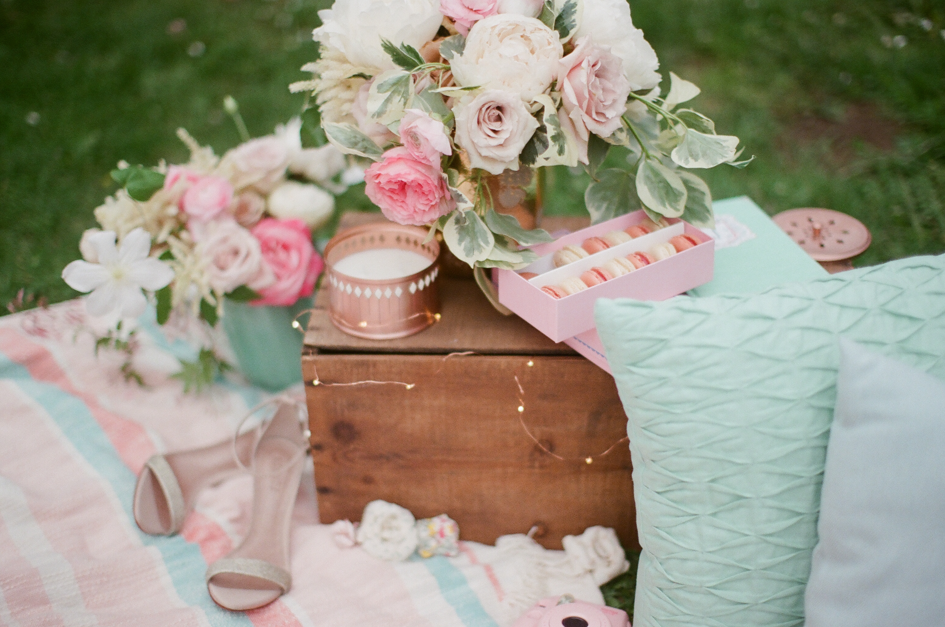 Pink Picnic with Macaroons & Peonies 