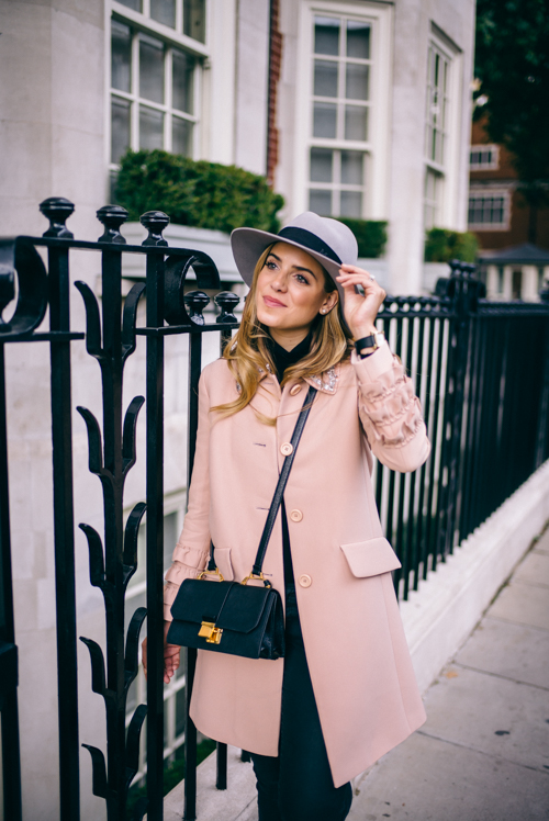 Gal Meets Glam Pink Miu Miu Coat in London
